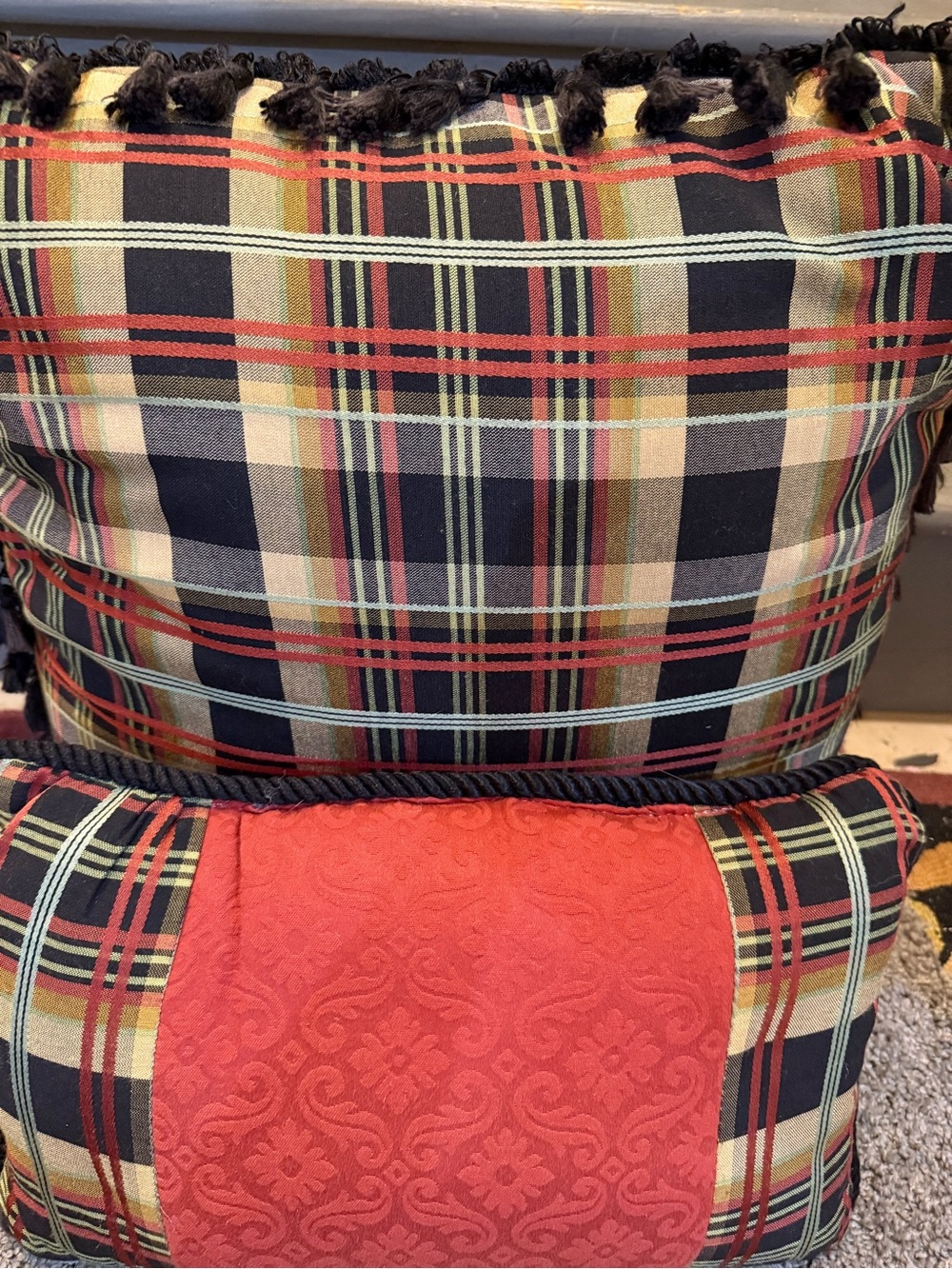 Vintage Plaid Accent Pillows